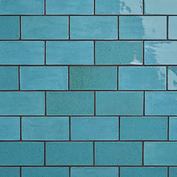 Emery Blue 4x8 Handmade  Crackled Terracotta Subway Tile