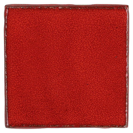 Emery Selenium Red 4x4 Square Handmade Crackled Glossy Terracotta Tile