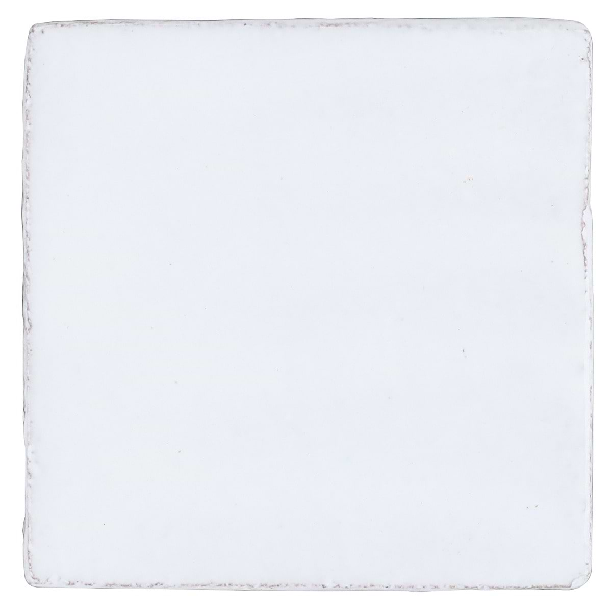 Emery White 4x4 Square Handmade Crackled Glossy Terracotta Tile