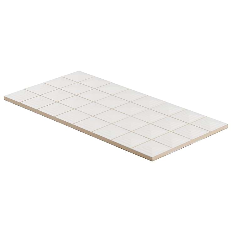 Kinzie Pyramid White 8x16 3D Matte Ceramic Tile