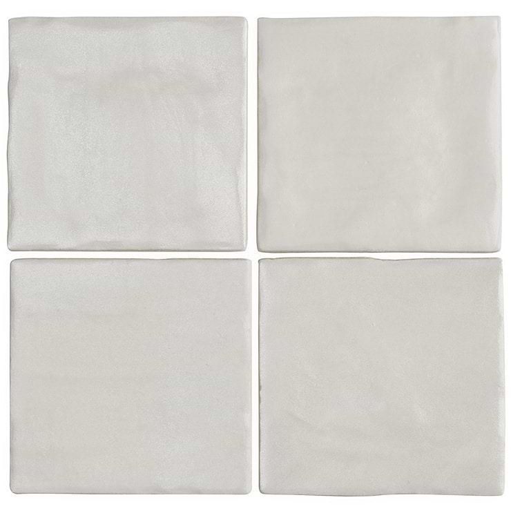 Montauk Gin 4x4 White Ceramic Wall Tile with Mixed Finish