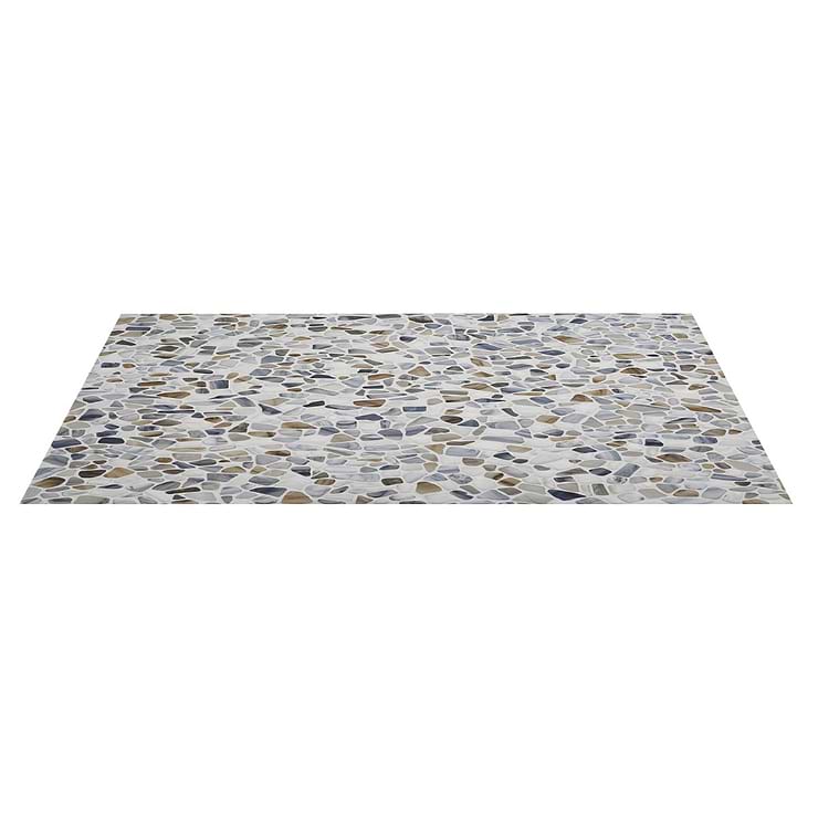 Riverglass Beige Frosted Glass Mosaic Tile