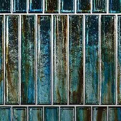 Komorebi Brick Juneau Spring Multicolor 2x12 Polished Glass Subway Tile