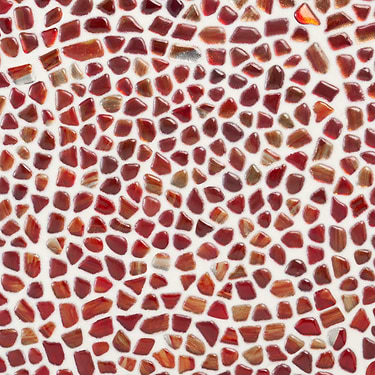 Komorebi Pebble Bonfire Red Polished Glass Mosaic
