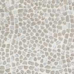 Komorebi Pebble Mineral Ice Gray Polished Glass Mosaic Tile