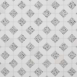 Cleopatra Diamond Truffle White Terrazzo and Bianco White Marble Polished Mosaic Tile