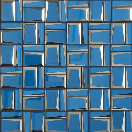Rumi French Blue 2x3 Polished Mirrored Glass Mosaic Tile