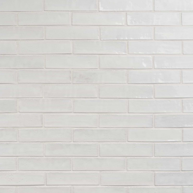 Emery White 2x8 Handmade Crackled Terracotta Subway Tile