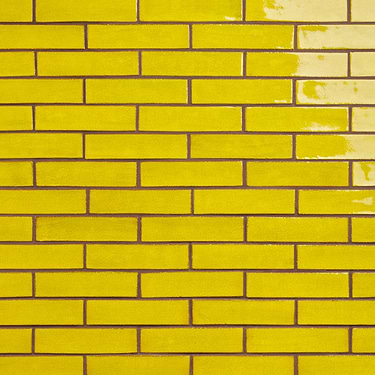 Emery Yellow 2x8 Handmade Crackled Terracotta Subway Tile