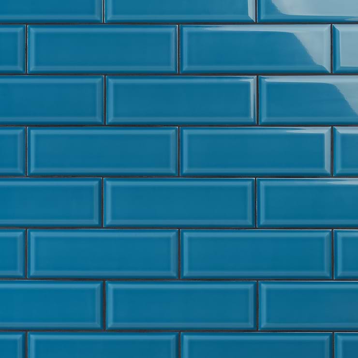 Rise Marine Blue 4x12 Beveled Glossy Ceramic Subway Tile