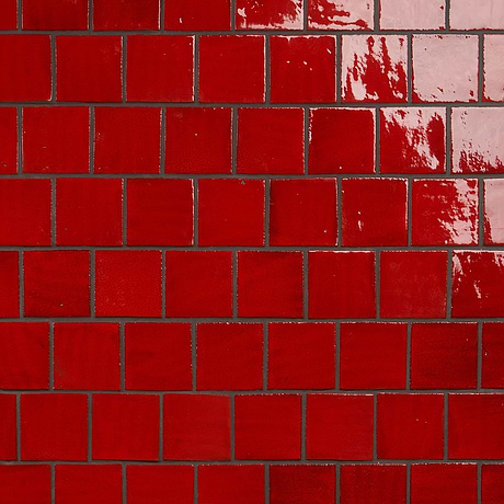 Emery Selenium Red 4x4 Square Handmade Crackled Glossy Terracotta Tile
