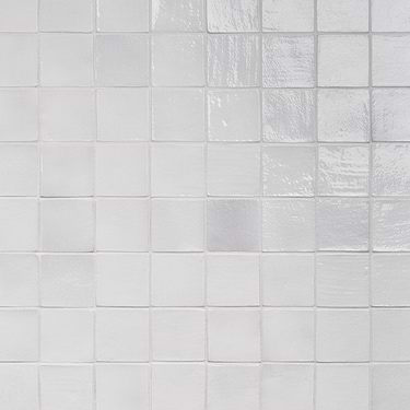 Emery White 4x4 Handmade Crackled Terracotta Tile - Sample