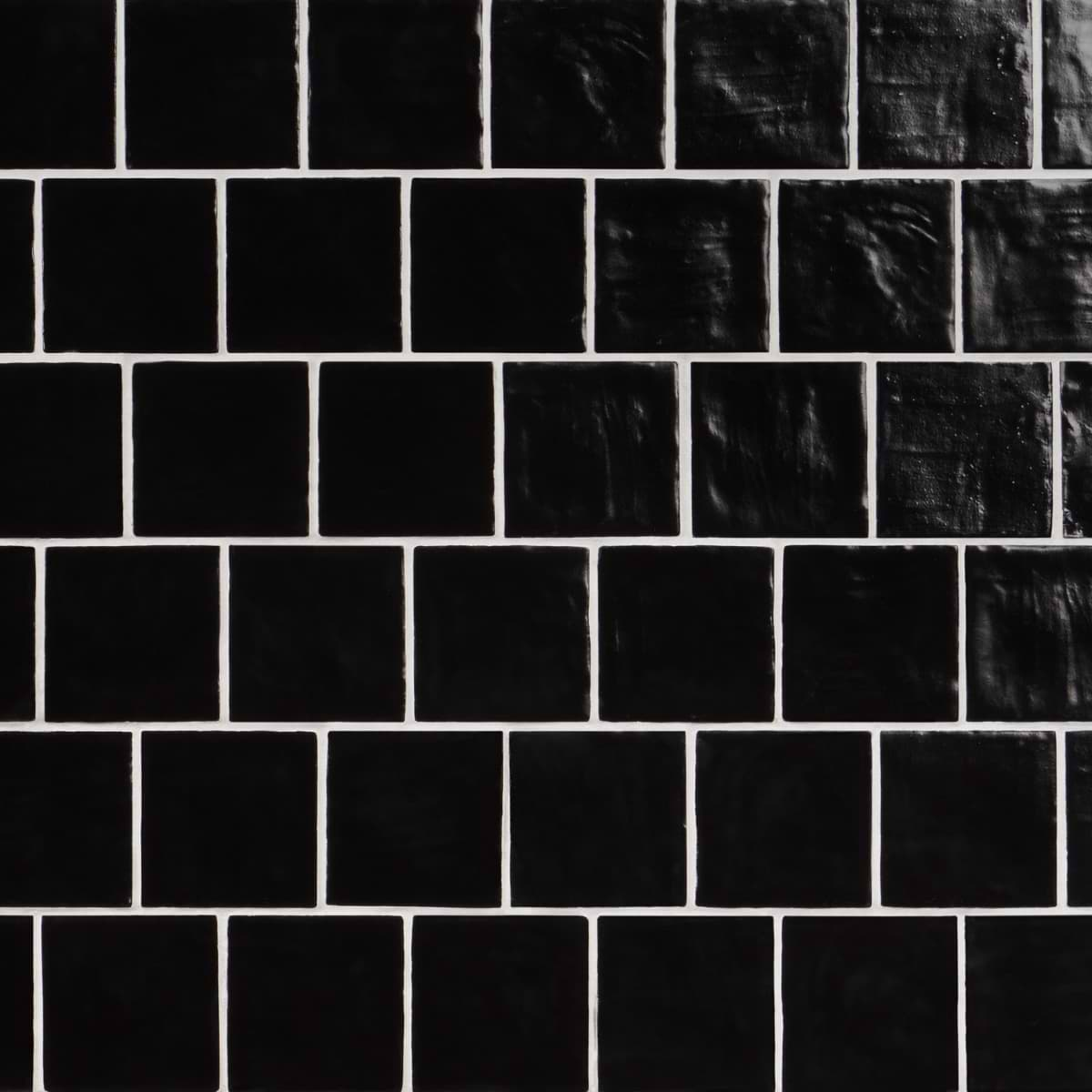 Montauk Jet Black 4x4 Mixed Finish Ceramic Tile