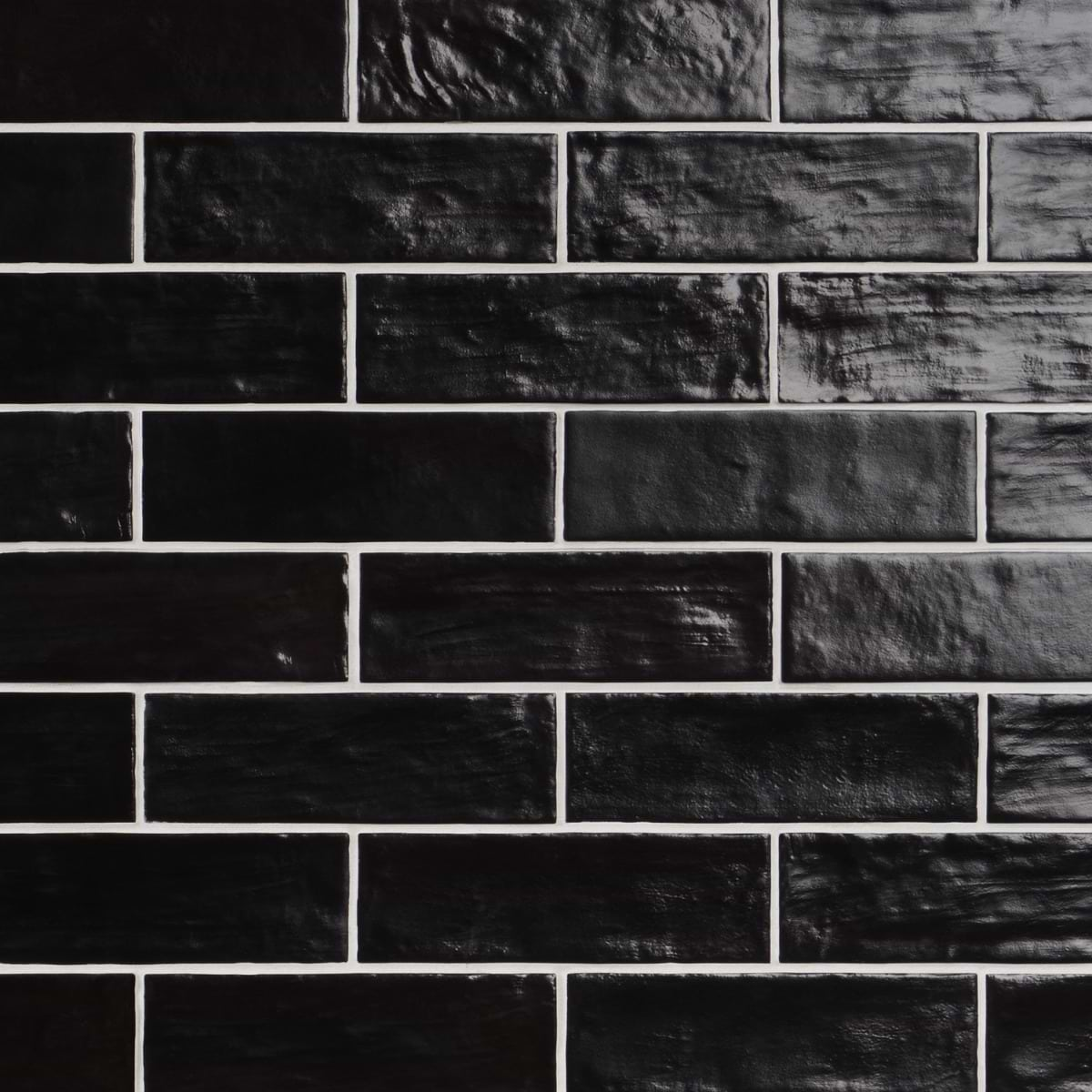 Montauk Jet Black 2x8 Mixed Finish Ceramic Subway Tile