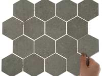 New Rock Fumo Light Gray 3" Hex Limestone Look Matte Porcelain Mosaic Tile