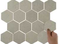 New Rock Perla White 3" Hex Limestone Look Matte Porcelain Mosaic Tile