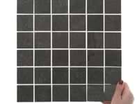 Acadia Charcoal Black 2x2 Limestone Look Matte Porcelain Mosaic Tile