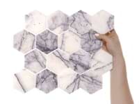 Lilac White 3" Hexagon Honed Marble Mosaic