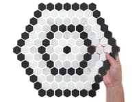 Juno Honeycomb Black and White 1" Hexagon Polished Marble Mosaic Tile