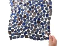 Komorebi Pebble Bayou Blue Polished Glass Mosaic Tile