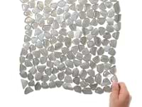 Komorebi Pebble Mineral Ice Gray Polished Glass Mosaic Tile