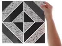 Cleopatra Diagonal Truffle White Terrazzo and Nero Marquina Black Marble Polished Mosaic Tile