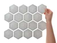 Nabi Hexagon Arctic Blue 3" Crackled Glossy Glass Mosaic Tile