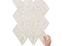 Nabi Jewel Natural White 3D Glossy Glass Mosaic Tile