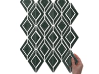 Nabi Jewel Deep Emerald Green 3D Glossy Crackled Glass Mosaic Tile
