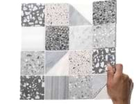 Elizabeth Sutton Artem Dove Gray 3x3 Polished & Honed Marble and Terrazzo Mosaic Tile