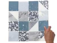 Elizabeth Sutton Artem Starling Blue 3x3 Polished & Honed Marble and Terrazzo Mosaic Tile