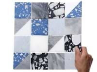 Elizabeth Sutton Artem Steller Blue 3x3 Polished & Honed Marble and Terrazzo Mosaic Tile