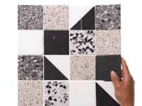 Elizabeth Sutton Artem Pica Black & White 3x3 Polished & Honed Marble and Terrazzo Mosaic Tile