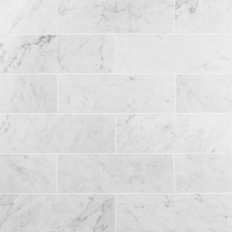 Carrara White 4x12 Polished Marble Subway Tile