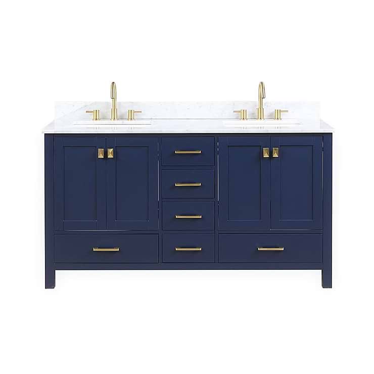 Athena 60'' Blue Vanity And Marble Counter