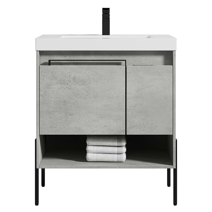 Kaleb 30'' Cement Gray Vanity and Counter