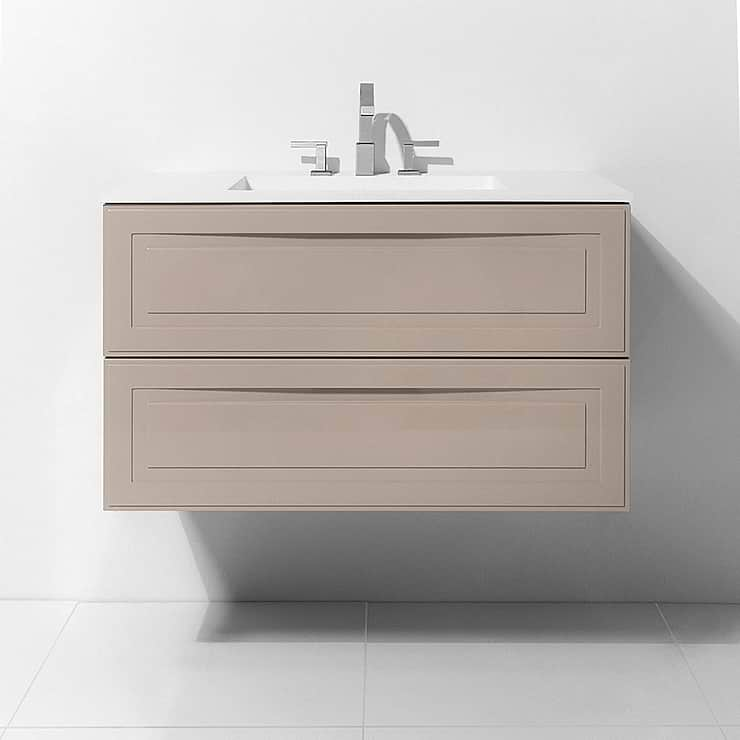 Alma Crema Beige 42" Wall Mounted Vanity