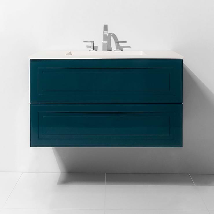 Alma Turchese Blue 42" Wall Mounted Vanity