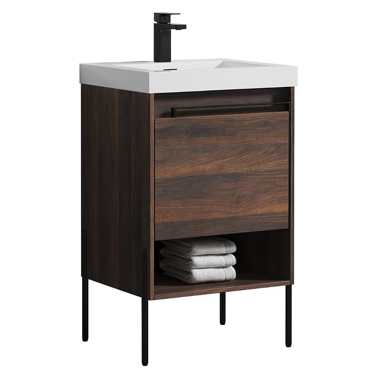 Kaleb 20'' Cali Walnut Vanity and Counter; in Style Ideas Contemporary, Industrial, Mid Century, Modern, Transitional