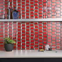 Rumi Glam Red 2x3 Polished Mirrored Glass Mosaic Tile