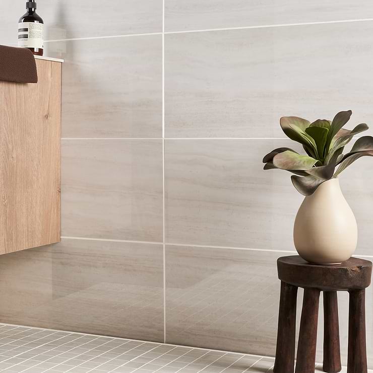 Nashville White 12x24 Travertine Look Polished Porcelain Tile; in White Colorbody Porcelain; for Backsplash, Bathroom Wall, Commercial Floor, Kitchen Wall, Outdoor Floor, Outdoor Wall, Shower Wall, Wall Tile; in Style Ideas Beach, Classic, Mid Century, Traditional; released 2024; new, trends