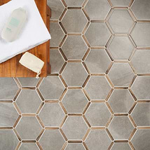 Sagon Cemento Gray 9" Hexagon Matte Porcelain Tile