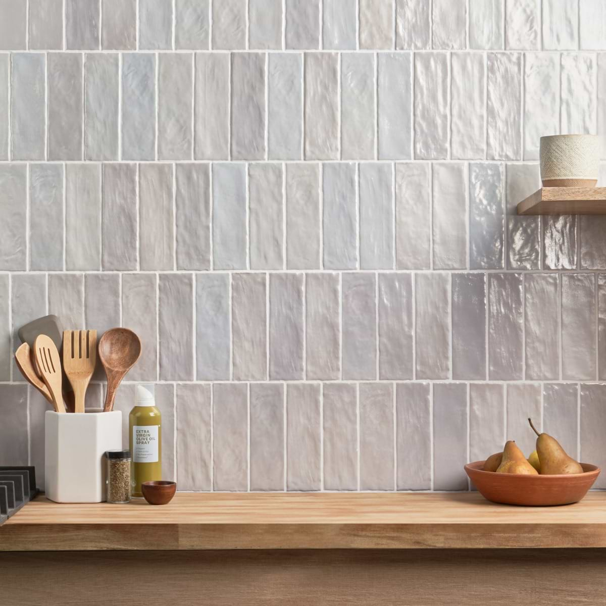 Montauk Fog Gray 2x8 Mixed Finish Ceramic Subway Tile