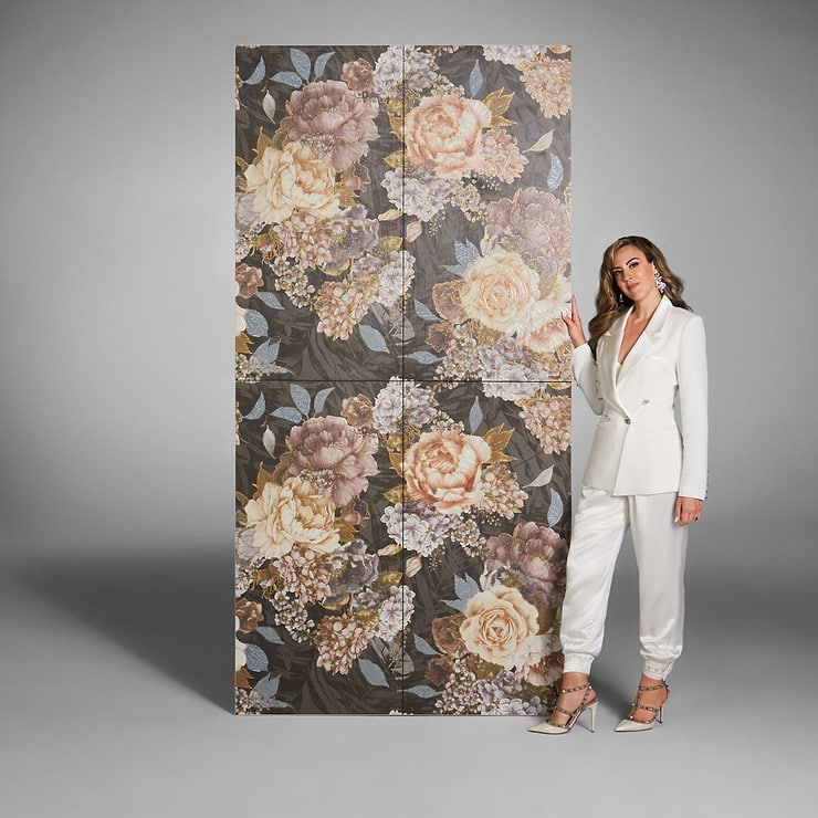 Art Gallery by Paula Purroy Rosette Multicolor 24x48 Artisan Decor Matte Porcelain Tile