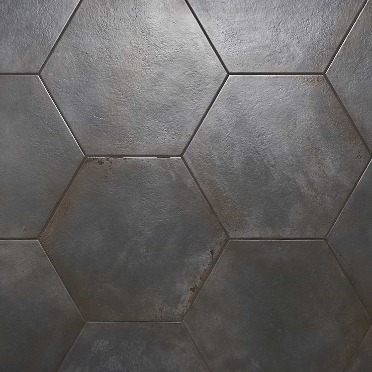 Angela Harris Flatiron Black  20" Large  Hexagon Matte Porcelain Tile