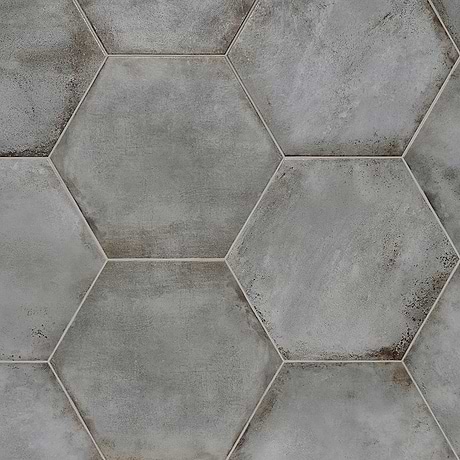 Flatiron Gray 20" Large Hexagon Matte Porcelain Tile By Angela Harris