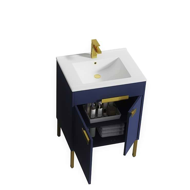 Portofino 24'' Navy Blue Vanity And Counter