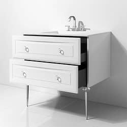 Alma Bianca 30" Vanity with Chrome and Lucite Legs and Hardware