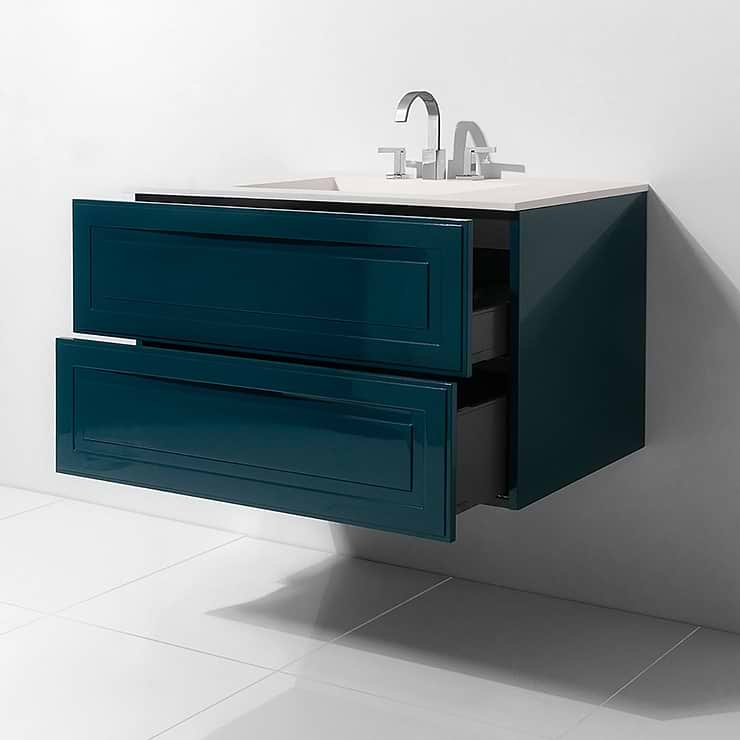 Alma Turchese Blue 42" Wall Mounted Vanity