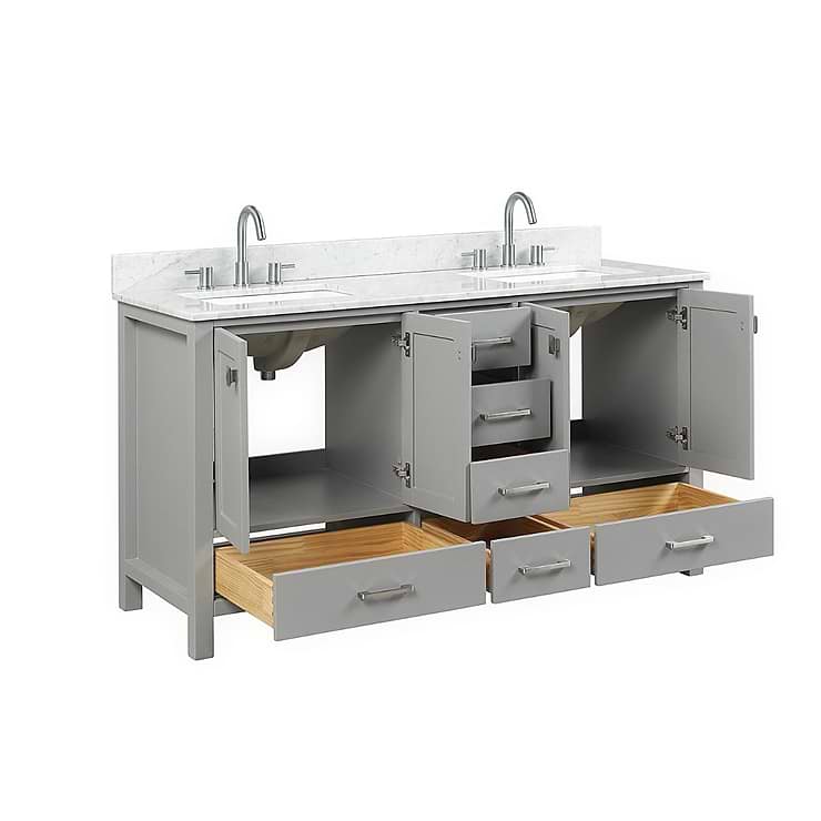 Athena 60'' Gray Vanity And Marble Counter